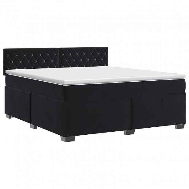vidaXL Postel boxspring s matrací s čelo Černá 140 x 190 cm Samet