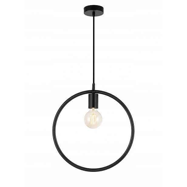 Závěsná lampa Paco Home Jacob – černá kruhová lampa E27