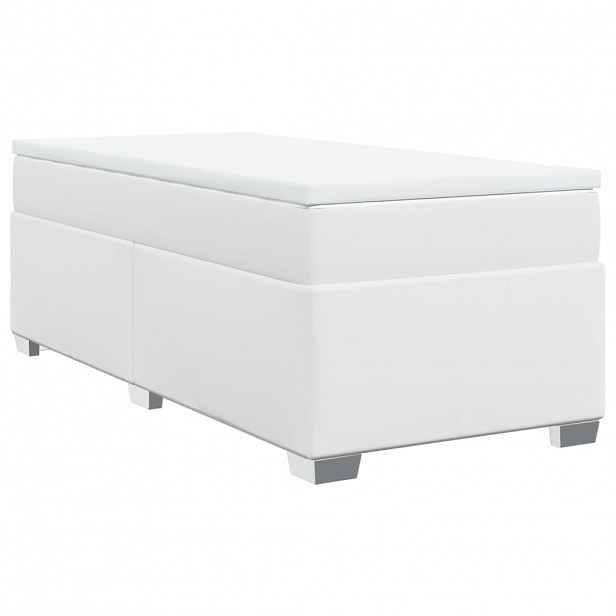vidaXL Box spring postel s matrací bílá 90x200 cm umělá kůže
