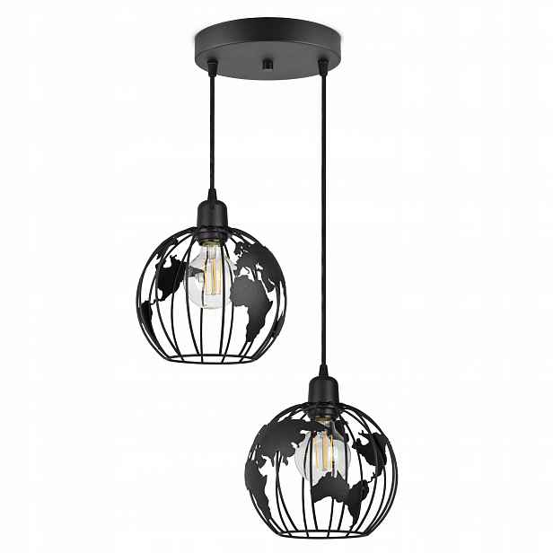 Závěsná lampa Lustr Globus Černá Bílá Šedá