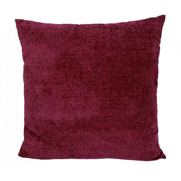 Dekorační polštář Chenille Cross 45x45 cm, červený