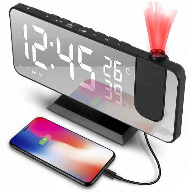 Elektronické Digitální Hodiny S Projektorem Multifunkční 185x45x91 MM