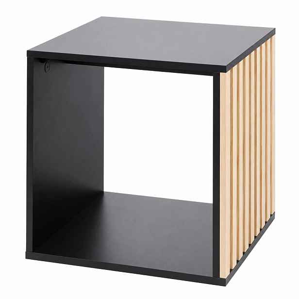 Pomocný stolek loft 38x38 cm noční stolek regál černý s policí