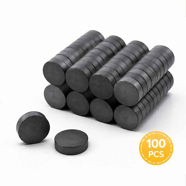 TEMU 50/100 Feritové Kotoučové Magnety, 10x3mm (0,39" x 0,11") Černé Kruhové Magnety, Kruhové Magnety pro Ledničky, Kapesníčky do Domácí Kanceláře