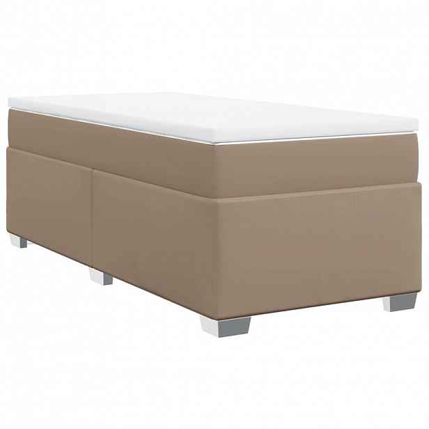 vidaXL Box spring postel s matrací cappuccino 90x200 cm umělá kůže
