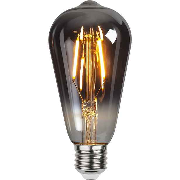 Teplá LED filamentová žárovka E27, 2 W Plain Smoke – Star Trading