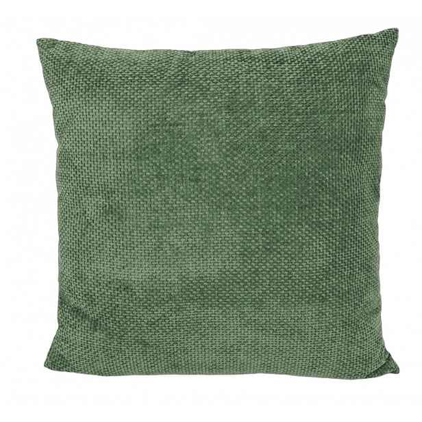 Dekorační polštář Chenille Cross 45x45 cm, zelená