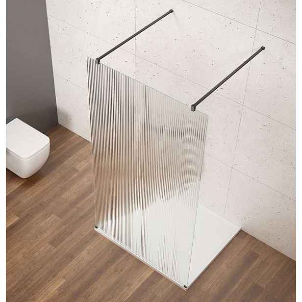 Gelco Vario - Sprchová stěna Walk-In do prostoru, 80x200 cm, Coated glass, matná černá/nordic sklo GX1580-02