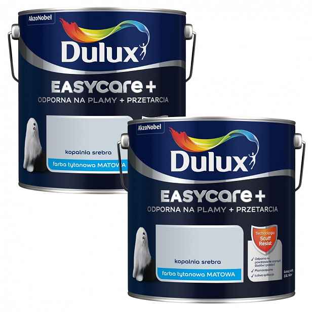 Set Dulux Easycare+ 2x2,5L Barva Nástěnný Důl Stříbrný 5L