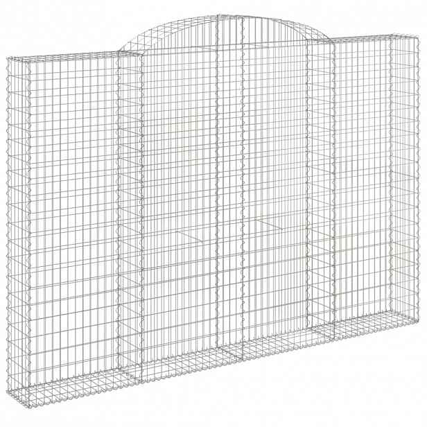 vidaXL Klenutý gabionový koš 300 x 30 x 200/220 cm pozinkované železo
