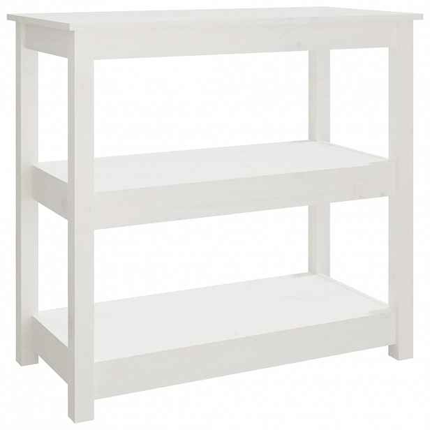 vidaXL Konzolový stolek bílý 80x40x74 cm masivní borové dřevo