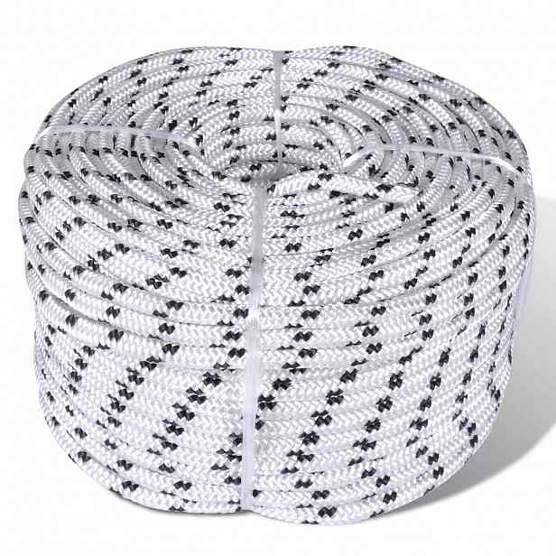 vidaXL Splétané lano lodní, polyester 12 mm x 50 m