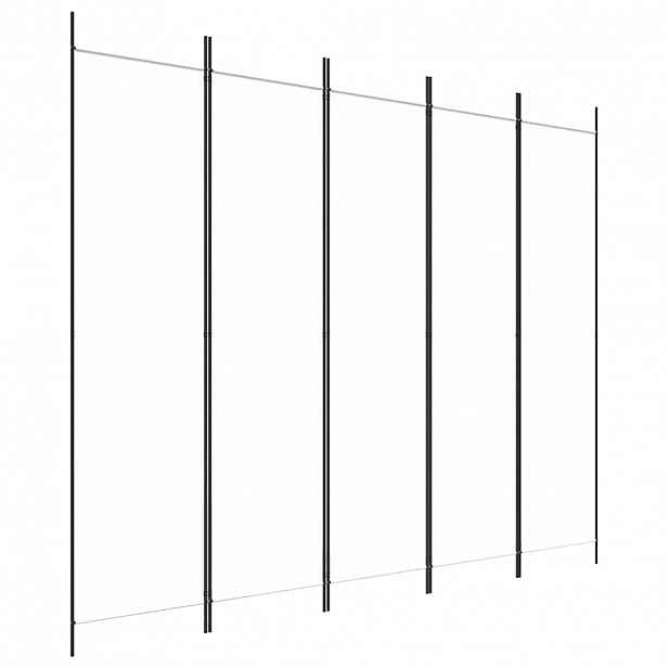 vidaXL 5dílný paraván bílý 250x200 cm textil