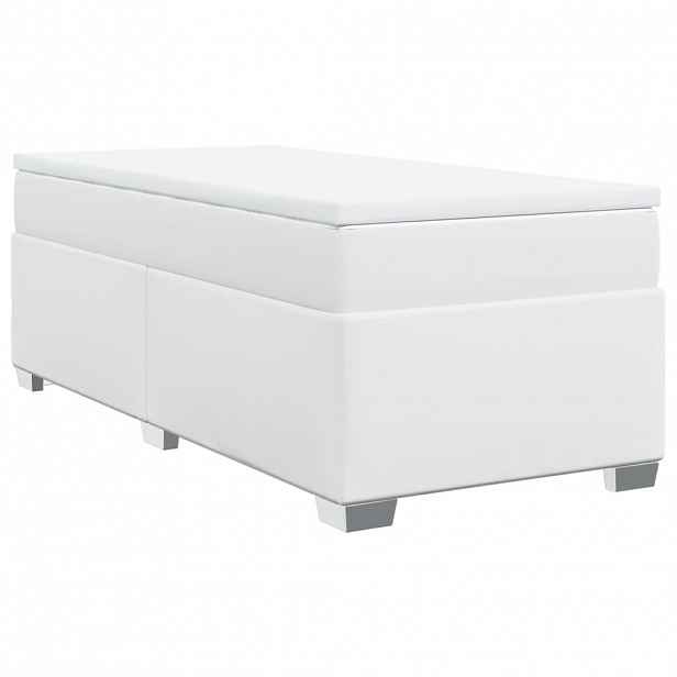 vidaXL Box spring postel s matrací bílá 100x200 cm umělá kůže