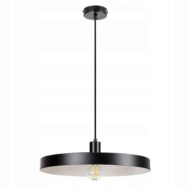 Černá závěsná lampa Alatar s industriálním leskem nad stůl Rabalux