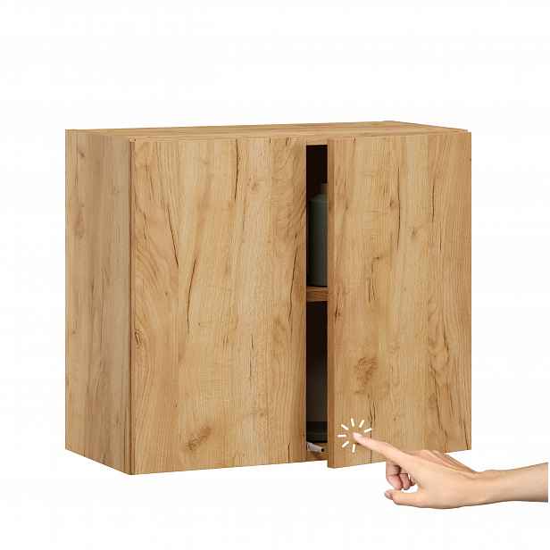 Malá závěsná koupelnová skříňka dub craft zlatý 60 cm do pokoje na ručníky