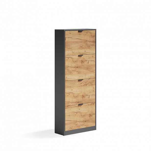 Vicco BOTNÍK NA BOTY Gizmo, Zlatý mocný dub/Antracit, 59 x 146.6 cm se 4 přihrádkami
