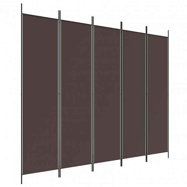 vidaXL 5dílný paraván hnědý 250x200 cm textil