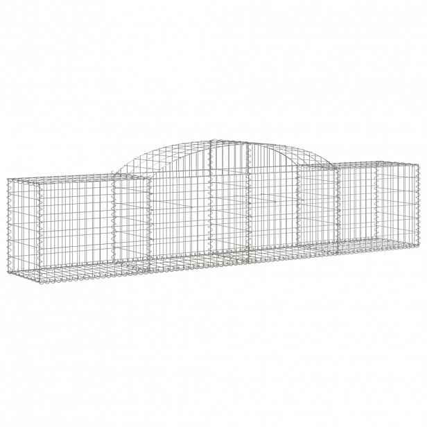 vidaXL Klenutý gabionový koš 300 x 50 x 60/80 cm pozinkované železo