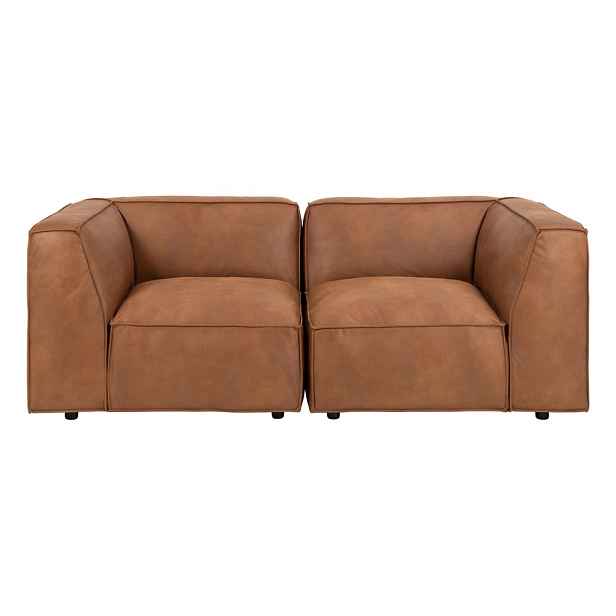 Koňakově hnědá pohovka z imitace kůže 208 cm Fairfield Kentucky – Bonami Selection