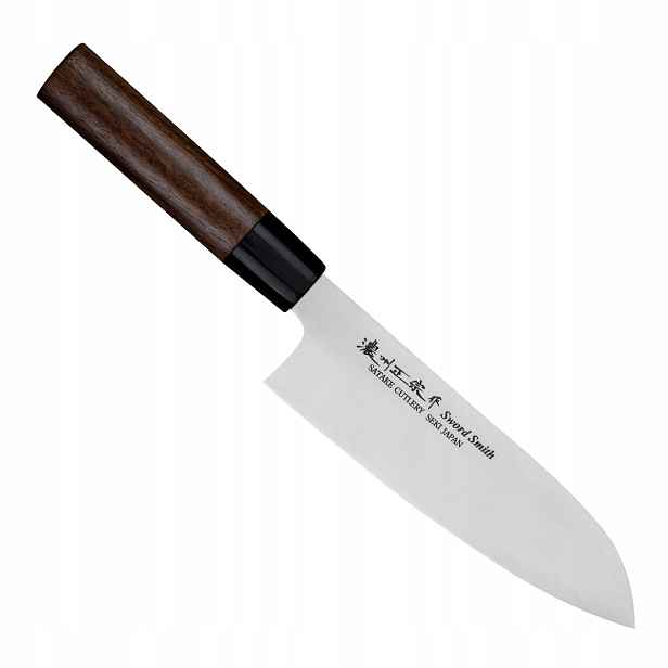 Satake Kenta ořechový japonský ostrý kuchyňský Nůž Santoku na Zeleniny 17 cm