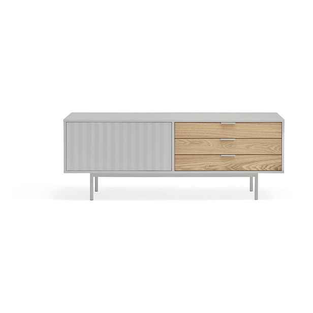 TV stolek v dekoru dubu v šedo-přírodní barvě 140x52 cm Sierra – Teulat