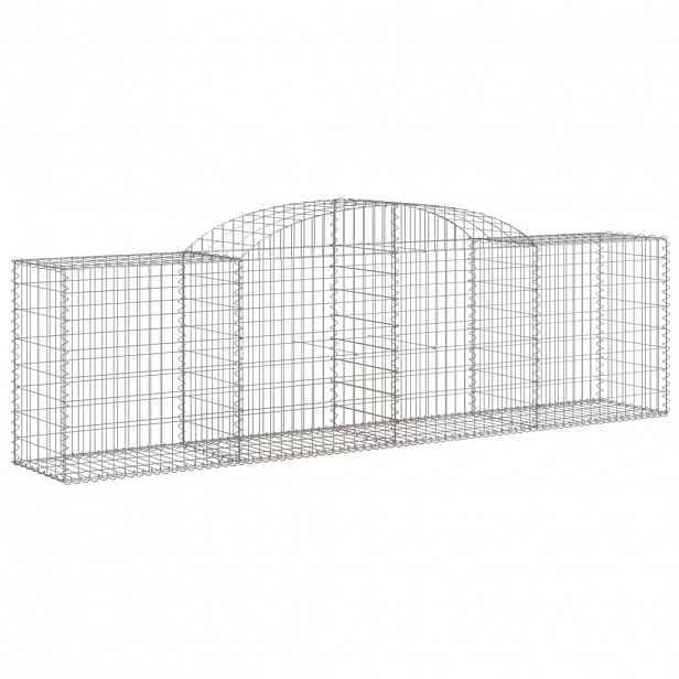 vidaXL Klenutý gabionový koš 300 x 50 x 80/100 cm pozinkované železo
