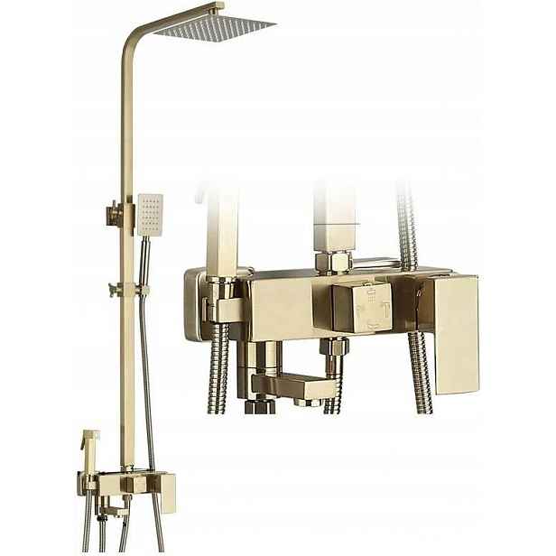 Zlatá sprchová koupelnová baterie Bidet Zlatá matná