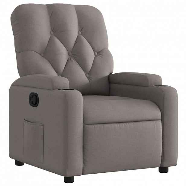 vidaXL Polohovací křeslo taupe textil