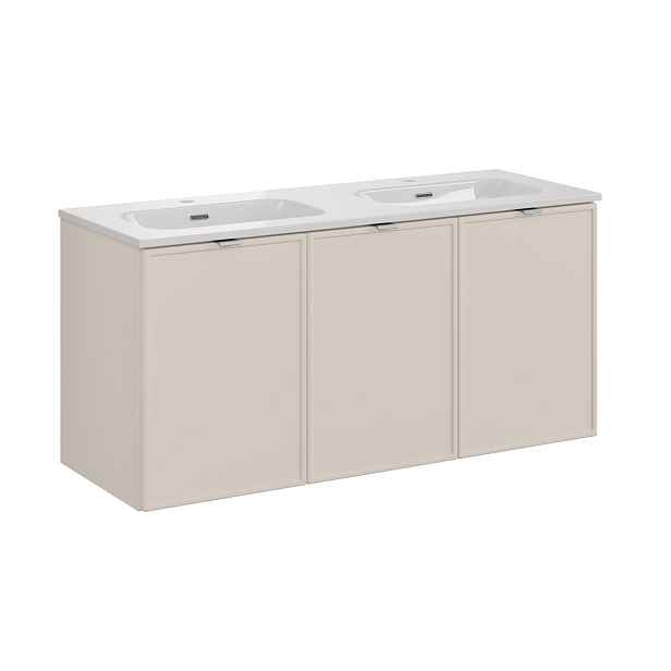 Comad Závěsná skříňka Bella Cashmere Fly se zápustnými umyvadly 120 cm kašmír