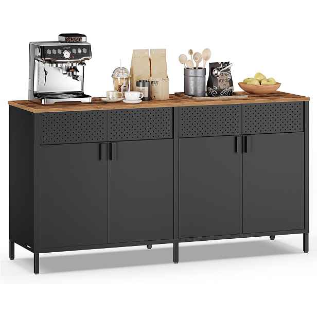 SONGMICS Komoda Vasagle Teduo 141 cm černá/hnědá