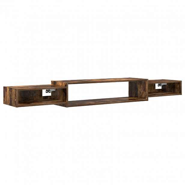 vidaXL Nástěnná TV skříň Nástěnná montáž Kouřový dub 180 x 28 x 21 cm