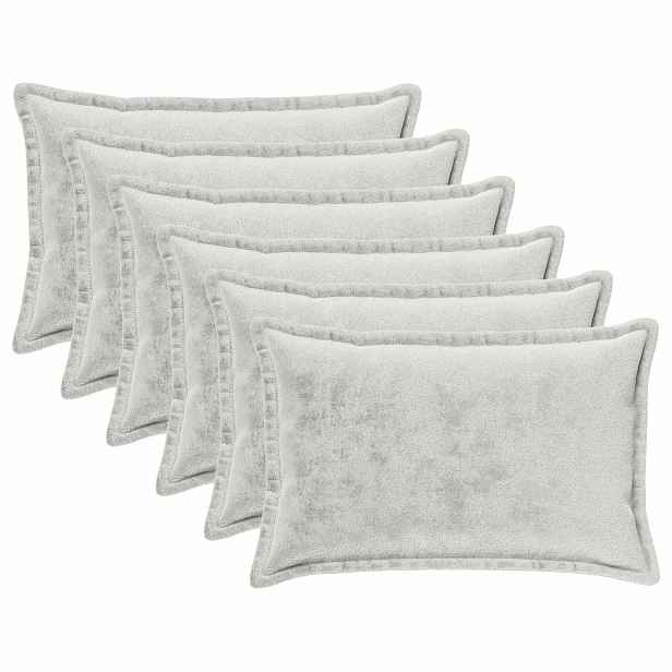 vidaXL Povlak na polštář 6 pcs HOUTEN Světle šedá 50 x 80 cm Flanel