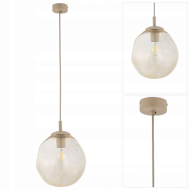 Závěsná Lava béžová, moderní forma, harmonické osvětlení Tk Lighting