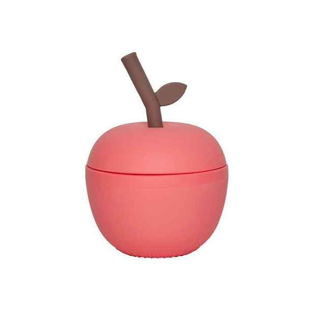 Červený silikonový dětský hrnek Apple – OYOY Mini