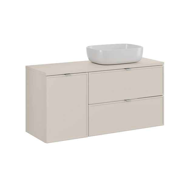 Comad Závěsná skříňka Bella Cashmere I s deskou a umyvadlem 120 cm kašmírová