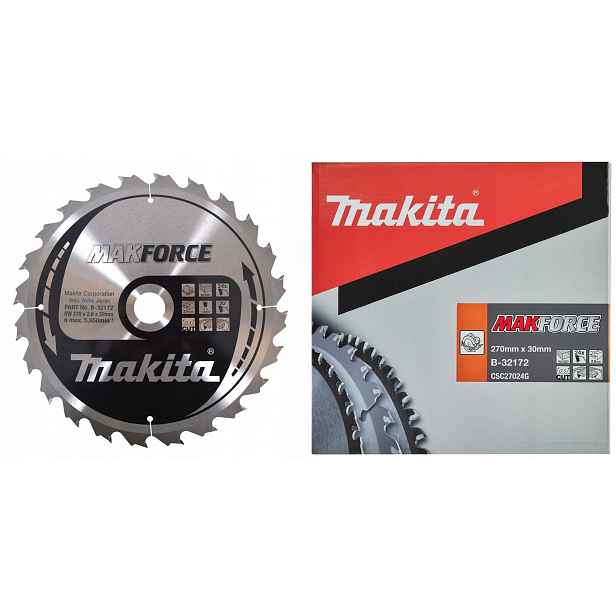 Makita B-32172 Řezací Kotouč Makforce Na Dřevo 270x30mm 24Z Rychlé Řezání
