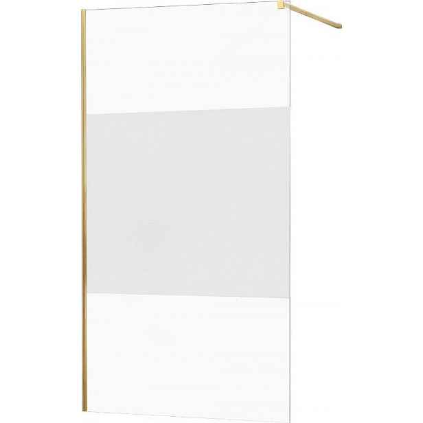 MEXEN - KIOTO Sprchová zástěna WALK-IN 090x200 cm 8 mm, zlatá, Transparent/matné sklo 800-090-101-50-35