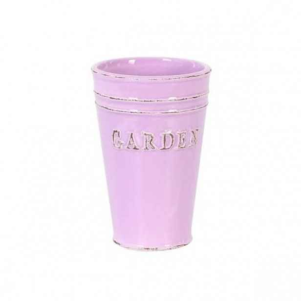Váza kulatá kónická GARDEN keramika růžová 14,5cm