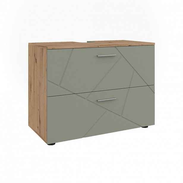 Vicco DOLNÍ SKŘÍŇKA POD DŘEZ Irma Šalvějově zelená 80 x 58.6 cm se zásuvkami