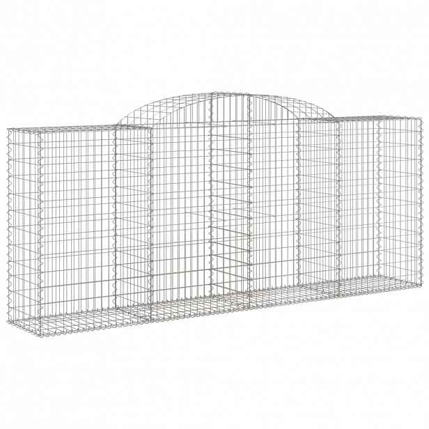 vidaXL Klenutý gabionový koš 300 x 50 x 120/140 cm pozinkované železo