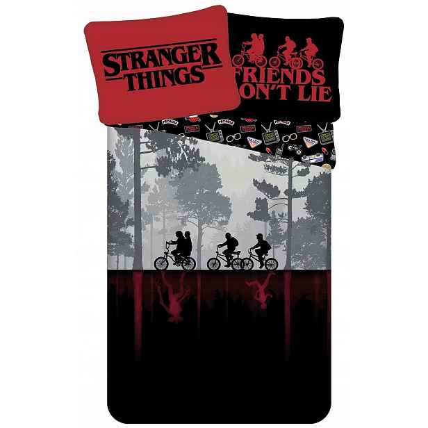 Bavlněné Oboustranné Povlečení Stranger Things Upside Down 140x200