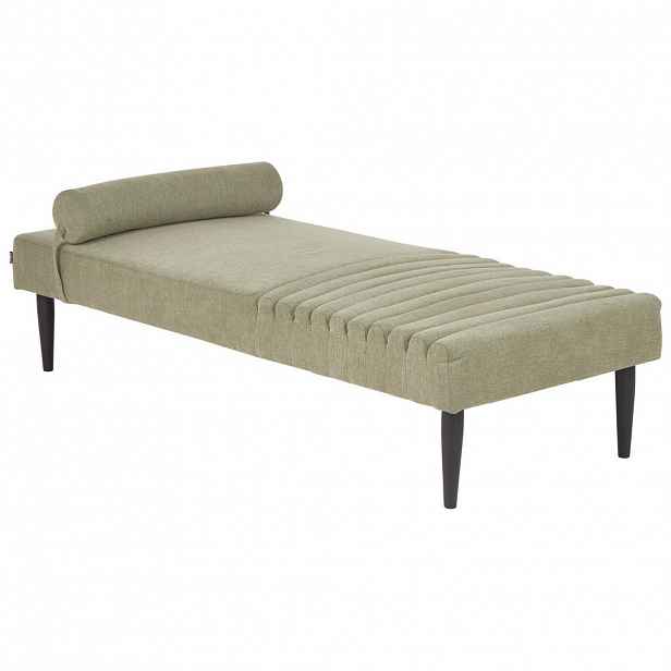 Beliani ČALOUNĚNÉ LEHÁTKO CHAISE LONGUE Látka Zelené Mauriac