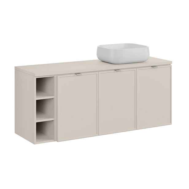 Comad Závěsná skříňka Bella Cashmere Nika s deskou a umyvadlem 140 cm kašmírová