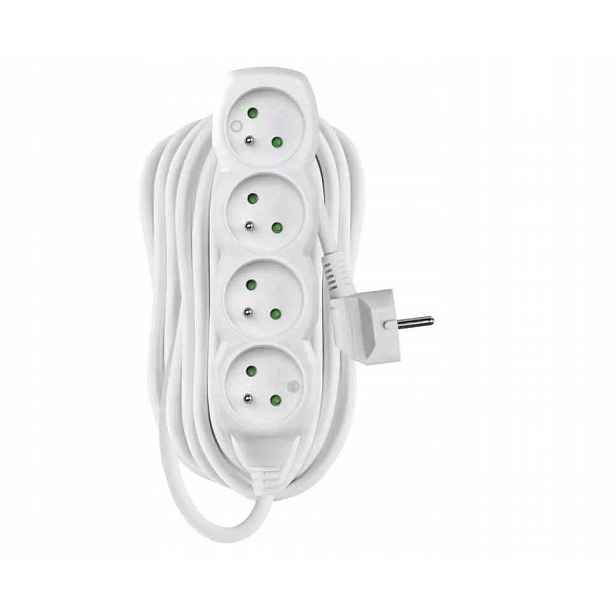 Prodlužovací Kabel bílý 10 m 4 zásuvky P0410R Emos