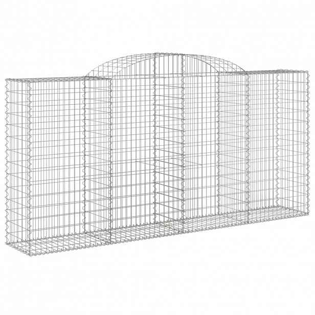 vidaXL Klenutý gabionový koš 300 x 50 x 140/160 cm pozinkované železo