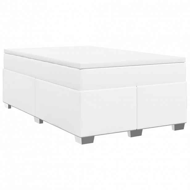 vidaXL Box spring postel s matrací bílá 120x190 cm umělá kůže