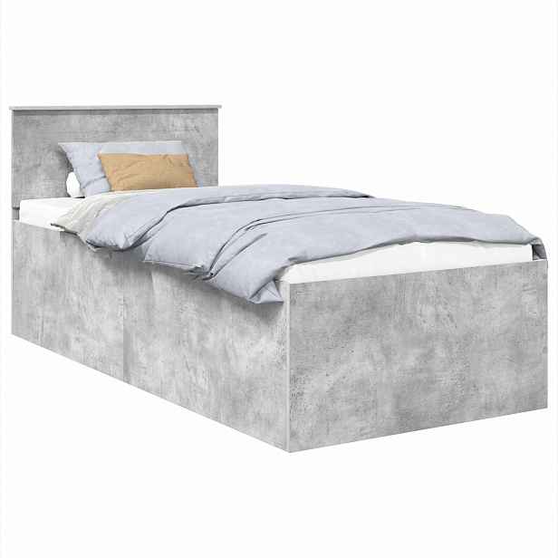 vidaXL Rám postele s čelo Betonově šedá 120 x 200 cm Kompozitní dřevo
