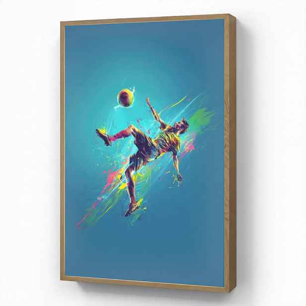 OnlyWow DOBÍJECÍ NOČNÍ LAMPIČKA Fotbalista - Stříkající barva - Barevné - Míč 70x100 cm