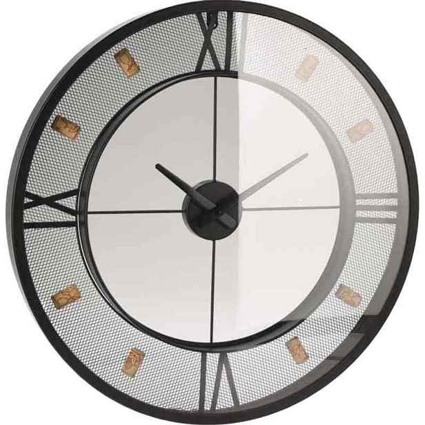 SEGNALE Nástěnné hodiny kovové černá 57 cm KO-HZ1303700